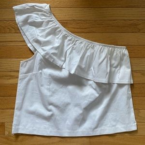 J. Crew One Shoulder Ruffle Top